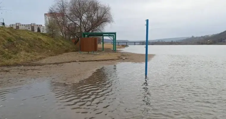 Low Dniester water level near Soroca in Moldova